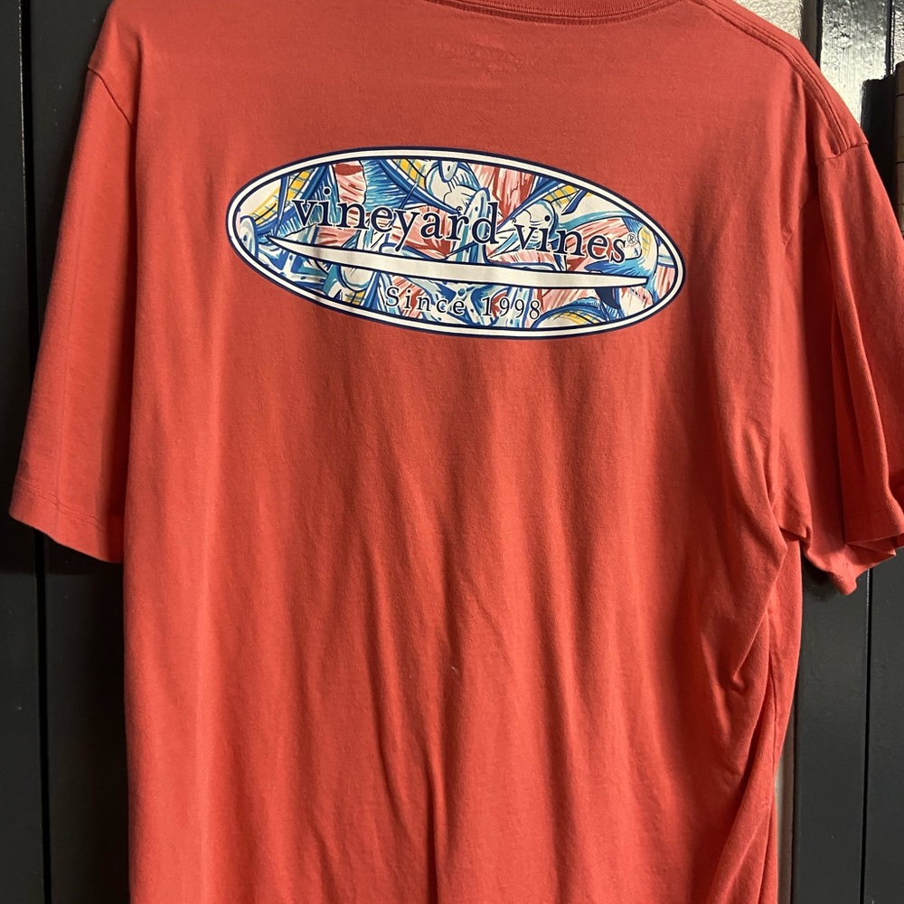 vineyard vines orange surfing tee